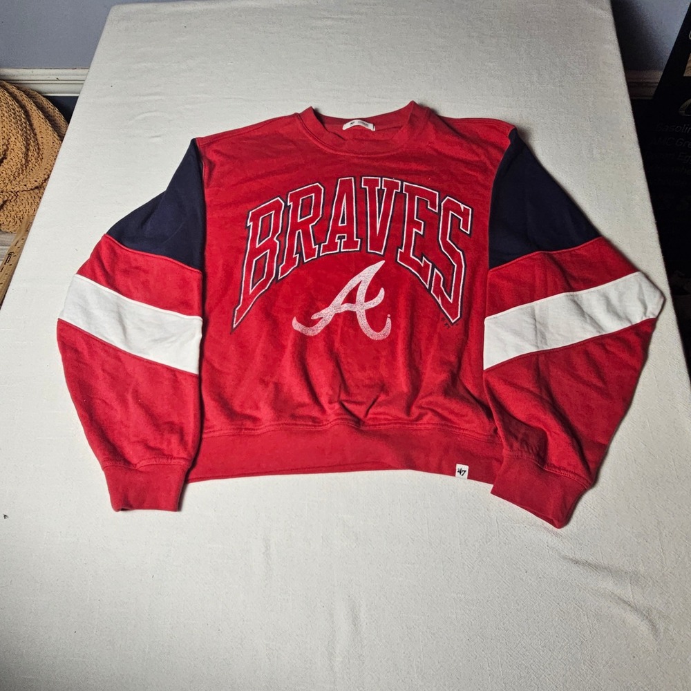'47 Women's Atlanta Braves Double Header Nova Dorset Park Sweater size Medium